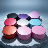 Boîte en métal ronde colorée en gros, boîte en fer blanc vide avec logo personnalisé pour petits articles et emballage cadeau