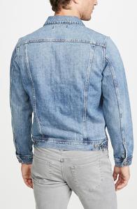 Giacca di <span class=keywords><strong>Jeans</strong></span> con LOGO personalizzato alla moda e lavata per <span class=keywords><strong>uomo</strong></span> giacca <span class=keywords><strong>Jeans</strong></span> Multi tascabile cappotto Casual - Product Image 3