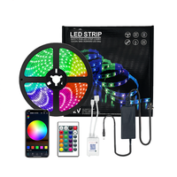 Bande de Led Adressable Multicolore 12v 24 Touches Infrarouge Bluetooth RGB Music Controller Led Flex Light Strip