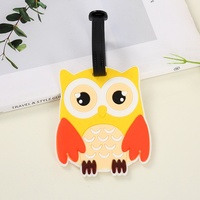 Étiquette de bagage créative en PVC souple pour enfants, motif animal de dessin animé, étiquette nominative pour valise, pendentif d'identification, sangle anti-perte