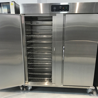 Armoire chauffante électrique commerciale pour aliments, chariot de maintien au chaud mobile en acier inoxydable à double porte pour buffet traiteur