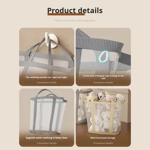 Grande capacità portatile in Nylon cesto della biancheria per uso domestico Design per il bagno detriti organizzazione Hangable tessuto sporco - Product Image 3
