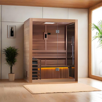 Ruang Uap Kering Modern Desain Minimalis dari Kayu Spruce, Nyaman, Komersial, Prefabrikasi, Sauna Pribadi Dalam Ruangan, Ramah Lingkungan