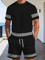 T-shirt décontracté pour homme à manches courtes, col rond, coupe ample, avec motif imprimé numérique 3D en polyester