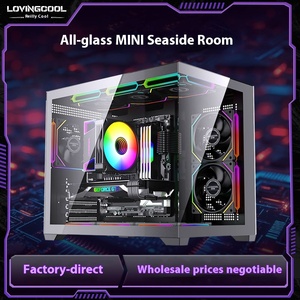 Lovingcool Panorámica de vidrio templado MicroATX Mid <span class=keywords><strong>Tower</strong></span> Cross-Border Desktop Gaming <span class=keywords><strong>Case</strong></span> Acrílico Computadora Torres ATX Form Stock - Product Image 2