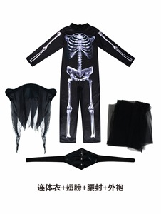 2025 nueva llegada niños medianoche Cuervo caído Ángel oscuro Halloween disfraz niña Tween Ángel DE LA MUERTE disfraz - Product Image 6