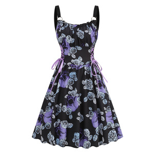 <span class=keywords><strong>Robe</strong></span> rétro pin-up des années 1950-1960 pour femmes, <span class=keywords><strong>robe</strong></span> à bretelles spaghetti, <span class=keywords><strong>robe</strong></span> florale, corset à lacets, <span class=keywords><strong>robe</strong></span> d'été décontractée, <span class=keywords><strong>robe</strong></span> de fête, nouvelle arrivée - Product Image 5