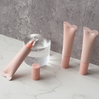Tube de Brillant à Lèvres Tête de Cristal, Luxe, Rose Nude, Emballage Tube Souple pour Baumes à Lèvres et Cosmétiques, Personnalisation