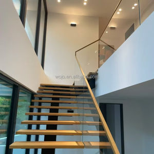Weijia <span class=keywords><strong>บันได</strong></span>แบบโมเดิร์นแบบเกลียวออกแบบให้เป็นกระจกทำจากไม้สำเร็จรูปสำหรับภาพวาดคอนกรีตราวบันไดเหล็กและกระจก - Product Image 4