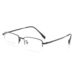 Monture de lunettes demi-cerclée en titane pour hommes, modèle 68025, verres en résine de taille moyenne, lunettes optiques pour ordonnances, fabriquées à Danyang - Product Image 1
