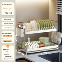 Organisateur de vaisselle en métal blanc durable avec porte-ustensiles et support pour planche à découper pour la cuisine
