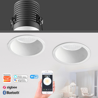 Smart Anti-éblouissement Réglable Led Encastré Spot Lumière 7w 12w Cob Plafond Dimmable Réflecteur Vers Le Bas Lumière
