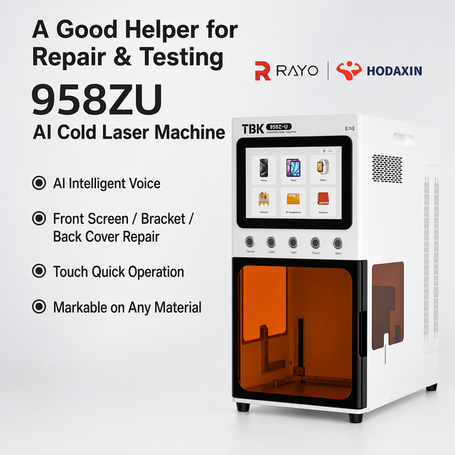 TBK 958ZU 5W UV Laser Machine Intelligent AI Voice Function Repair Tools for Mobile Phone LCD Screen Frame Back Glass Separating