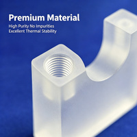 High Temp Resistant Opaque Quartz U Holder Precision Ground Fused Silica U Groove Part for Optical & Lab Testing Instruments
