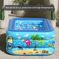 Piscina Inflable para Niños, Piscina Rectangular Inflable para Niños, Piscina de Juegos Acuáticos Portátil y Plegable para Uso en Interiores y Exteriores en Verano