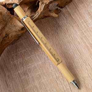 Multi Function Bamboo Ballpoint <b>Pen</b> Wholesale 6-in-1 Tool Printed Logo Custom Spinner for Stylus Mobile Phone - Product Image 6