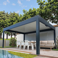 Pergola de patio en aluminium Toit à persiennes bioclimatique Pare-soleil imperméable Décoration pour jardin Piscine Terrasse pour usage extérieur
