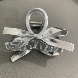 Pinza de Pelo con Diseño de Flor Plateada Elegante, de Lujo Discreto, para Mujer, Pinzas de Pelo de Cortex, Accesorios de Moda para el Cabello - Product Image 2