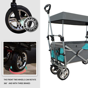 Carrito de Transporte con Ruedas, Contenedor con Estructura de Acero de Cuatro Ruedas, Capacidad de 80 kg, Plegable, para Almacenamiento en Exteriores, Jardín, Playa, Compras, Viajes - Product Image 6