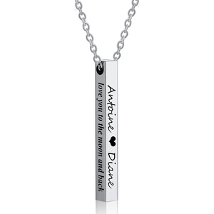 Collier pendentif géométrique minimaliste en acier inoxydable, 40 mm de long, pour femmes, à porter au quotidien, bijoux cadeau - Product Image 4