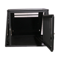 Cage pour chien Cage de transport pour animaux de compagnie en aluminium à double porte Style simple en métal sûr pour les voyages temporaires Confort de votre chien bien-aimé