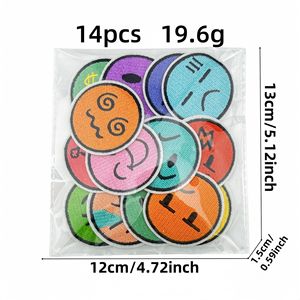 Parche Termoadhesivo con Lindas Caricaturas Bordadas de Expresiones de Emociones: Alegría, Ira, <span class=keywords><strong>Tristeza</strong></span> y Felicidad para Decoración de Ropa y Bolsas - Product Image 3
