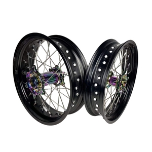 Juego de Ruedas Completas de Aleación de Aluminio CNC de 17 Pulgadas Anodizadas Supermoto DOT 17x3.5 17x5.0 para Husqvarna TE300 FE250 FS450 <span class=keywords><strong>Motard</strong></span> Racing - Product Image 3