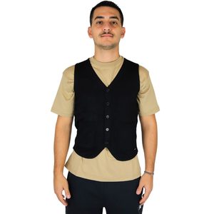 Take Two Uomo Gilet UTA6407 Nero <b>Black</b> <b>Knitted</b> <b>Vest</b> Men's Casual Wear - Product Image 1