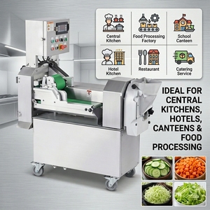 Machine à découper les légumes multifonctionnelle sur pied, coupe-légumes commercial, trancheuse, râpeuse, hachoir pour cuisine centrale - Product Image 1