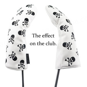 Housses de tête de golf Broderie Cuir Pu Pilote Bois Hybrid Club Covers Golf Barrel Cover Headcovers - Product Image 5