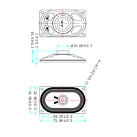 Usine-Vendu 40mm X 70mm Cadre Métallique Rectangulaire Micro Haut-Parleur Klaxon 8Ohm 5W Composant Acoustique Fort avec Sirène Mode de Fonctionnement