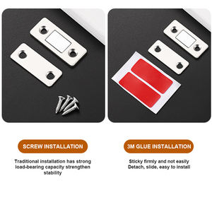 Verrouillage ultra fin anti-collision silencieux loquet dissimulé couleur noire cloison de toilette aimant butée de porte - Product Image 6