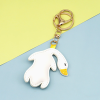 Nouveau Charm de Sac Créatif en Cuir PU, Ornement Animalier Durable de Dessin Animé, Pendentif de Sac Canard Rôti