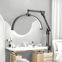 Lampe LED demi-lune pliable et réglable de 22 pouces avec bras mécanique en U pour éclairage d'appoint, protection des yeux, idéale pour bureau et chevet