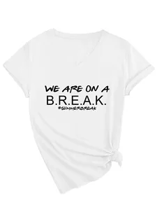 <span class=keywords><strong>Camiseta</strong></span> de Alta Calidad en Oferta, Personalizada, Nueva, <span class=keywords><strong>Cuello</strong></span> en V, Manga Corta, Estampada, Holgada, para <span class=keywords><strong>Mujer</strong></span> - Product Image 3