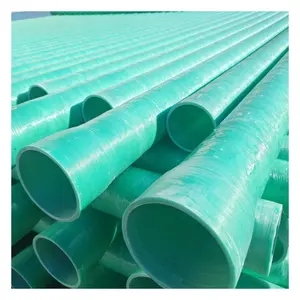 Drenaje de plástico verde Grp Gre Rtr Tubería de fibra de vidrio Tubos Frp