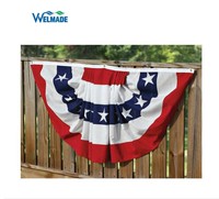 Bandera de EE. UU., bandera plisada, bandera patriótica bordada, banderas de banderines americanos