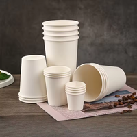 Gobelet en papier kraft à double paroi jetable, blanc pur, épais, recyclable, 500/400/250/200/100/50/30 ml, pour boissons froides