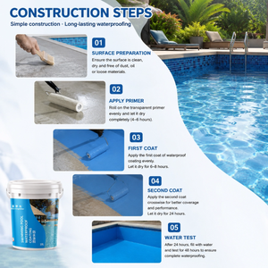 Revestimiento Impermeable de Poliuretano de Alta Elasticidad Blue Kingfisher para Techos de Hormigón y Piscinas, Protección Duradera - Product Image 6