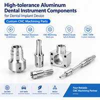 Composants d'instruments dentaires en aluminium à haute tolérance pour dispositifs d'implant dentaire, pièces usinées CNC sur mesure