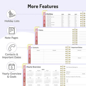 Tùy chỉnh in ấn xoắn ốc máy tính xách tay với ngăn Tab kế hoạch hàng ngày hàng tuần và hàng tháng bìa cứng quy hoạch và Tạp Chí - Product Image 5