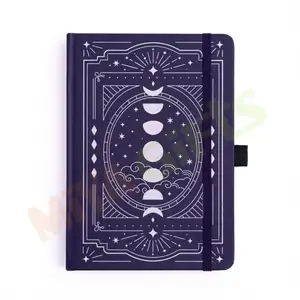 custom foiling patterned A4 A5 B5 B6 pu vegan leather bound hardcover journal blank lined ruled printing notebook sketchbook