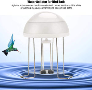 Agitador de agua de energía Solar para baño de loro pájaro con cubierta transparente agitador de Wiggler blanco con respaldo de batería - Product Image 5
