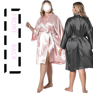 Accappatoi Personalizzati per Clienti di Saloni, LOGO Personalizzato, in Raso di Seta, Leggeri, Morbidi, Neri, Rosa, Kimono per Parrucchieri e Centri Estetici - Product Image 4