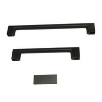 Modern Disikat Emas Hitam Pintu Dapur Hardware Lemari Tarik Kabinet Menangani Persegi Bar Menangani
