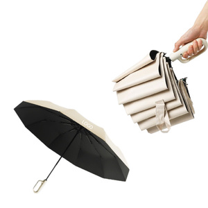 <span class=keywords><strong>Paraguas</strong></span> Plegable Automático Negro con Clip <span class=keywords><strong>de</strong></span> Anillo y Mango con Hebilla, <span class=keywords><strong>Paraguas</strong></span> Publicitarios, Regalos al por Mayor - Product Image 3