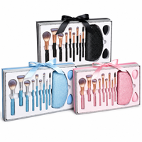 Ensemble de 12 pinceaux de maquillage scintillants avec strass, style professionnel, vente en gros, ensemble de pinceaux de maquillage de luxe avec diamants