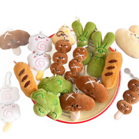 Vente en gros de porte-clés en peluche alimentaire mignons assortis : Dumpling, Piment, Champignon, Pain, Haricots. Mini pendentifs de sac rembourrés, ornements et cadeaux.