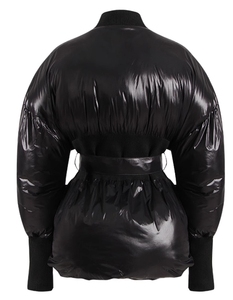 Fashion Winter Bubble <strong>Jackets</strong> Woman's Custom <strong>Puffer</strong> <strong>Jacket</strong> Coat With <strong>Belt</strong> - Product Image 4