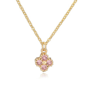Collier en cuivre léger et luxueux avec zircon, trèfle à quatre <span class=keywords><strong>feuilles</strong></span>, collier pour femmes, chaîne en bambou exquise, <span class=keywords><strong>pendentif</strong></span> clavicule, plaqué <span class=keywords><strong>or</strong></span> 18 carats - Product Image 6